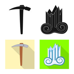 Isolated object of story and items icon. Collection of story and attributes  stock vector illustration.