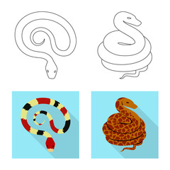 Vector design of mammal and danger icon. Collection of mammal and medicine stock vector illustration.