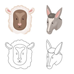 Vector design of agriculture and breeding logo. Set of agriculture and organic  stock symbol for web.