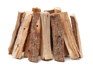 Pile of firewood isolated on a white background