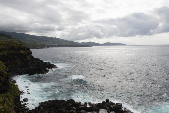 Coast view of Maia, Sao Miguel, Azores, Portugal
