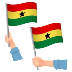 Ghana flag in hand icon