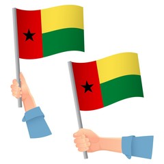 Guinea-Bissau flag in hand icon