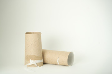 Toilet Paper Roll All Used Up Isolated on White Background
