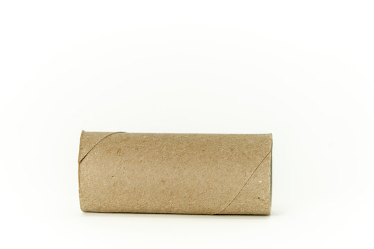 Toilet Paper Roll All Used Up Isolated on White Background