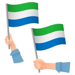 sierra leone flag in hand icon