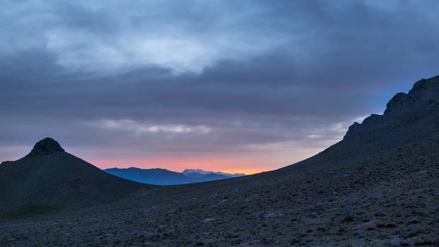 Beautiful sunset timelapse in the Isfahan Mountains in Iran. Wide angle with copy space.
