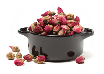 Tea rose flowers isolated white background 