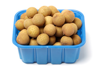 Dried Longans on white background 