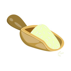 Vector illustration of scoop and rice logo. Set of scoop and grain  stock symbol for web.
