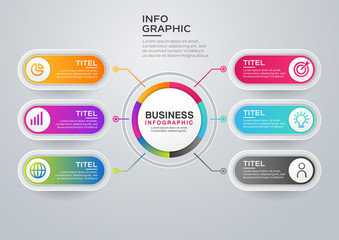 Modern Infographic template design. Business concept with 6 options, steps or processes