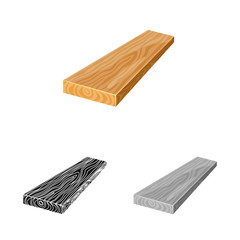 Vector illustration of plank  and piece  sign. Set of plank  and trunk stock symbol for web.