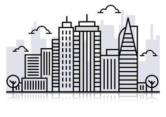 Naklejka premium Ilustracja City Line