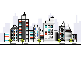Obraz premium Lineart city skyline
