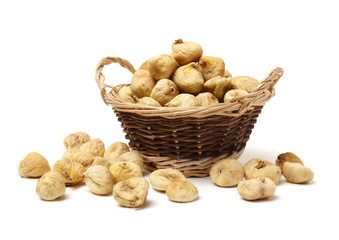 dried fig on white background 