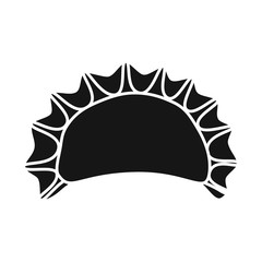 Vector illustration of pierogi and Russian sign. Collection of pierogi and breakfast stock vector illustration.