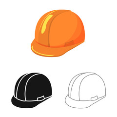 Vector illustration of clothing and cap sign. Set of clothing and beret stock symbol for web.