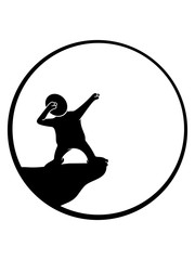 mond dabbing nachts sonne klippe kreis rund silhouette tanzen dab tanz pose lustig figur spaß party feiern cool trend clipart comic cartoon design