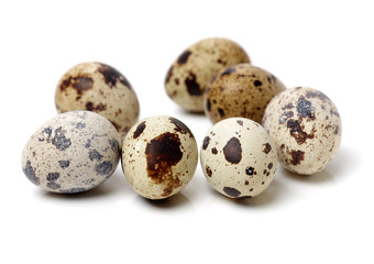 quail eggs isolated on white background