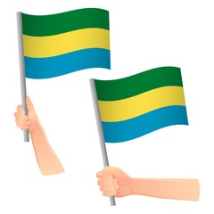 Gabon flag in hand icon