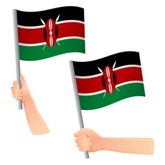 Kenya flag in hand icon