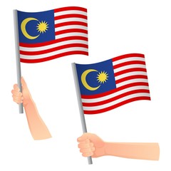 Malaysia flag in hand icon