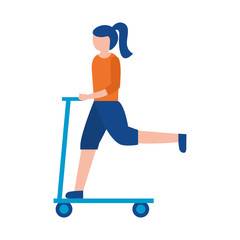 Fototapeta premium young woman riding skateboard