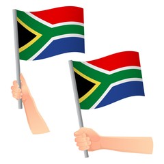 South Africa flag in hand icon