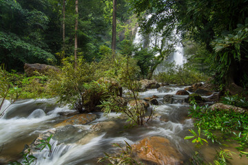 Waterfall in Rain forest at Klong Lan National park, Thailand
