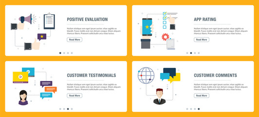 Positive evaluation, app rating and customer testimonials.