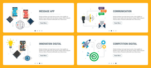 Message app, communication, innovation digital and competition digital.