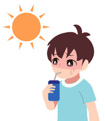 ドリンクを飲む子供