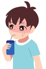 ドリンクを飲む子供