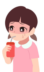 ドリンクを飲む子供