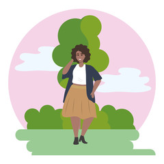 fashion woman and tree design