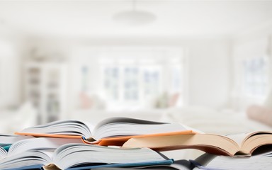 Stack of books isolated on  background.