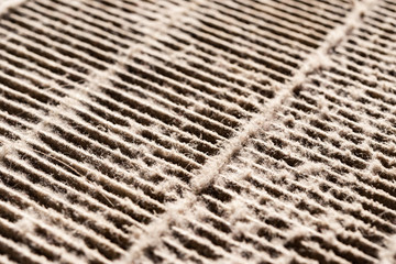 angle view dirty air filter close up
