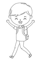 Boy kid of school design