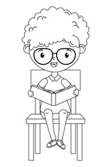 Boy kid of school design