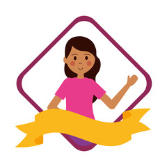 woman charatcer portrait ribbon