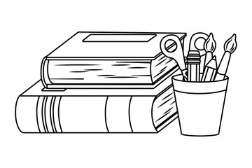 Books and school supplies design