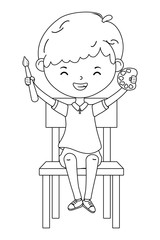 Boy kid of school design