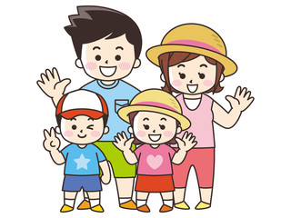 仲良し親子　夏