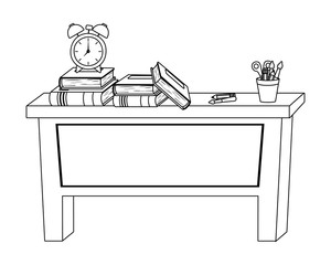 Desk and school supplies design