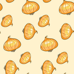 Vector seamless pattern with onions