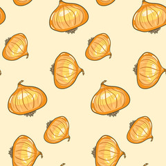 Vector seamless pattern with onions
