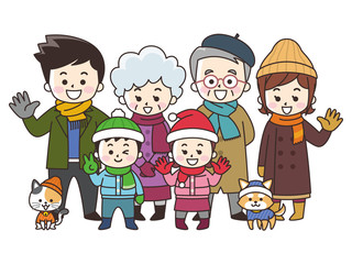 集合する家族　冬