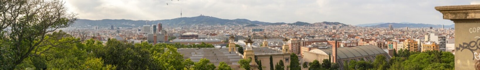 Fototapeta na wymiar Barcelona. View of the city with buildings. Catalonia. Spain