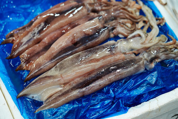 Various shellfishes at fish market