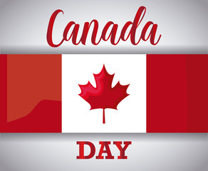 poster of happy canada day with flag